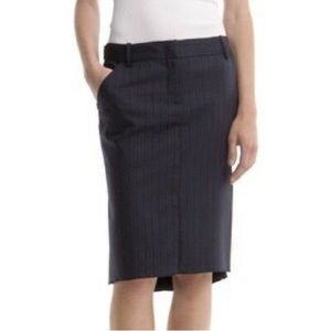 BCBG navy pinstriped pencil skirt size 0